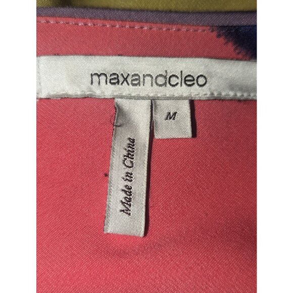 maxandcleo Retro Faux Wrap Striped Dress Ruching Detailing Modest Stretchy sz M - Picture 7 of 9